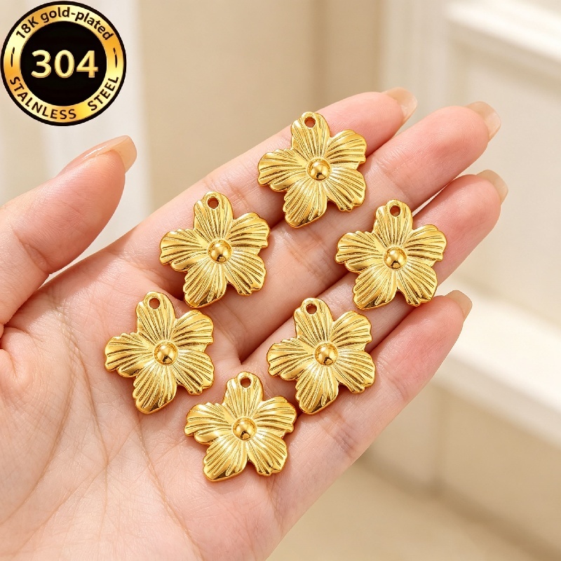5pcs Elegant Irregular Flower Melon Seed Buckle Pendant Set